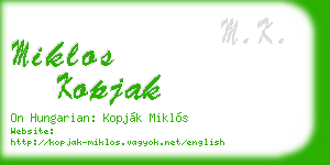 miklos kopjak business card