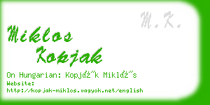 miklos kopjak business card